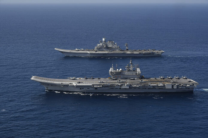 Ins Rajaranaveeran Combined Operations of INS Vikramaditya and INS Vikrant - India Strategic