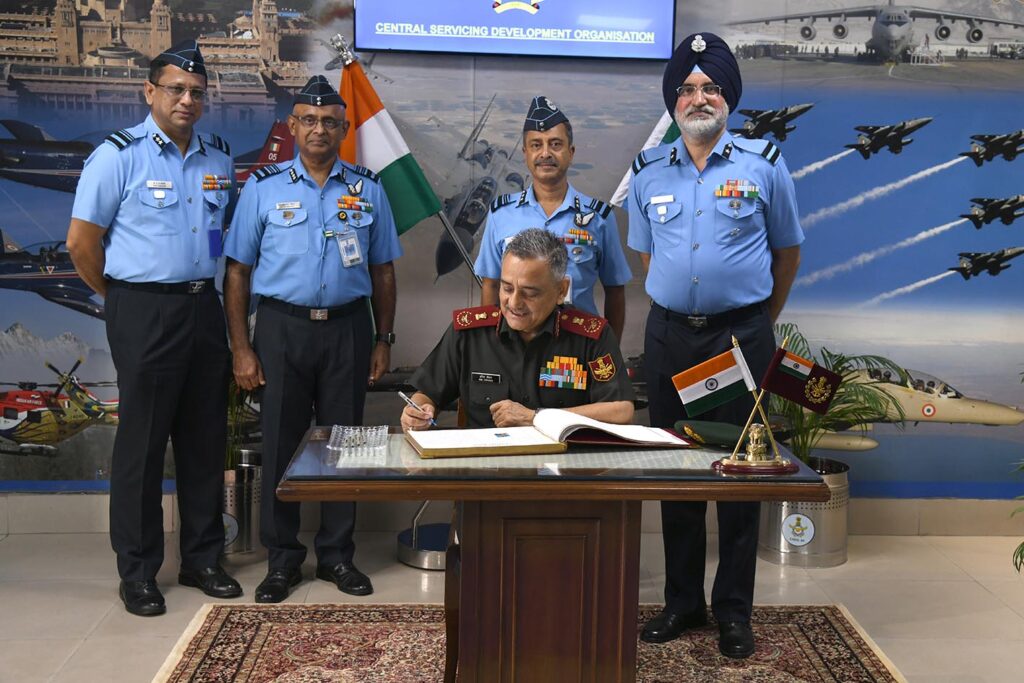 Gen Anil Chauhan signing the Visitor’s Book during his visit to CSDO.