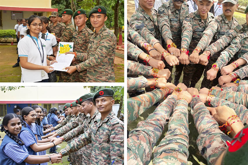Students Celebrate Raksha Bandhan with Soldiers at Banaswadi Military Garrison – India Strategic Students Celebrate Raksha Bandhan with Soldiers at Banaswadi Military Garrison – India Strategic